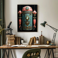 Steampunk Robot Design Poster