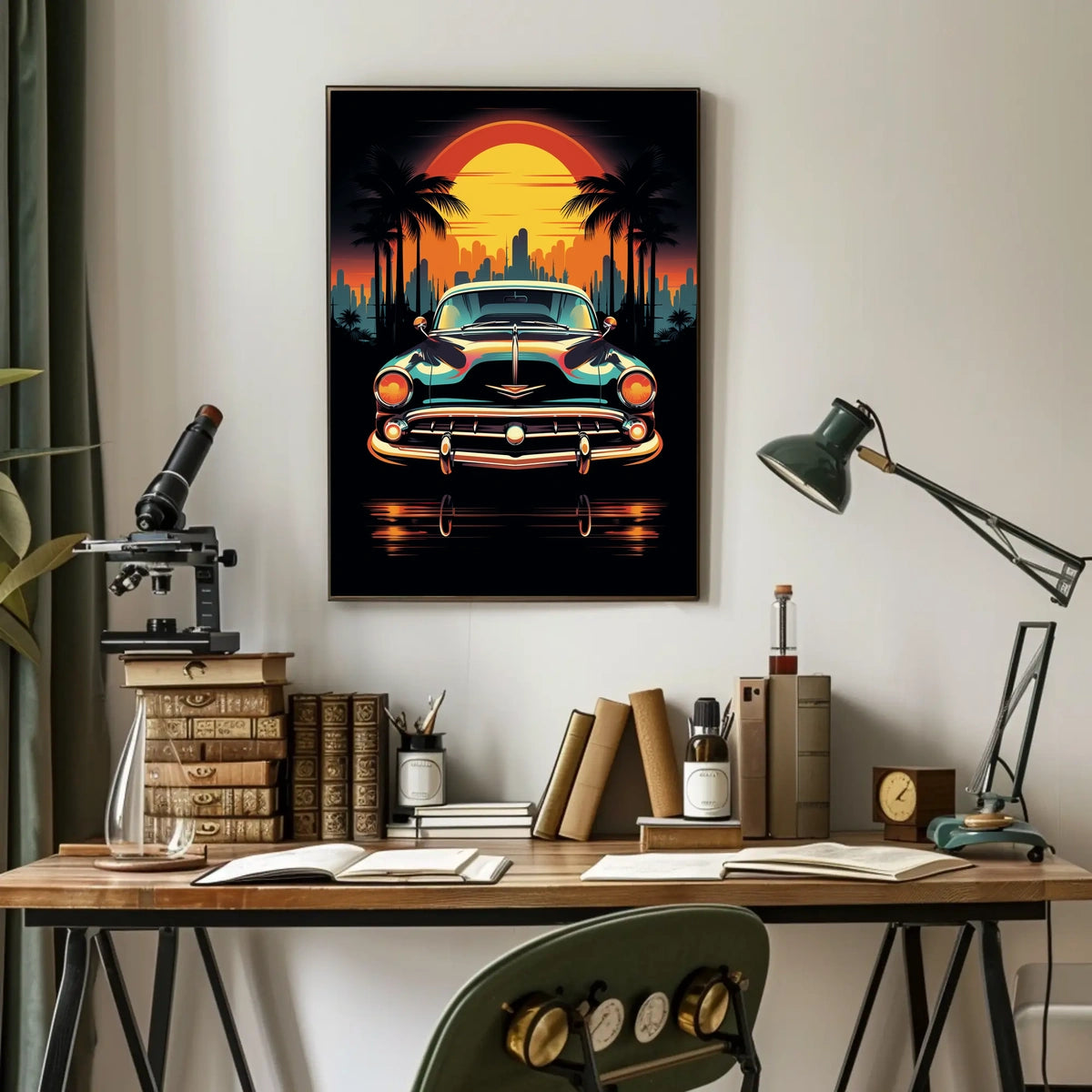 Retro Sunset Drive Poster
