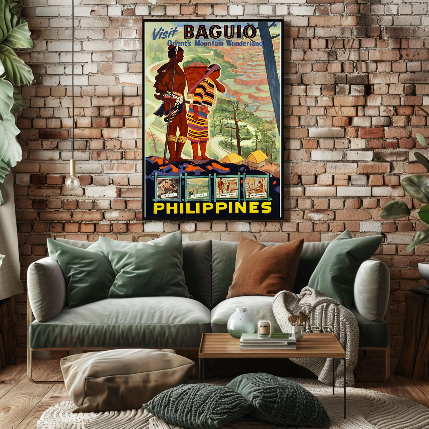Baguio Philippines Vintage Travel Poster