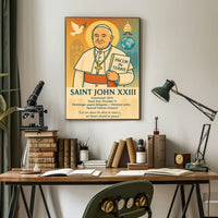 Saint John XXIII Vintage Religious Art Poster