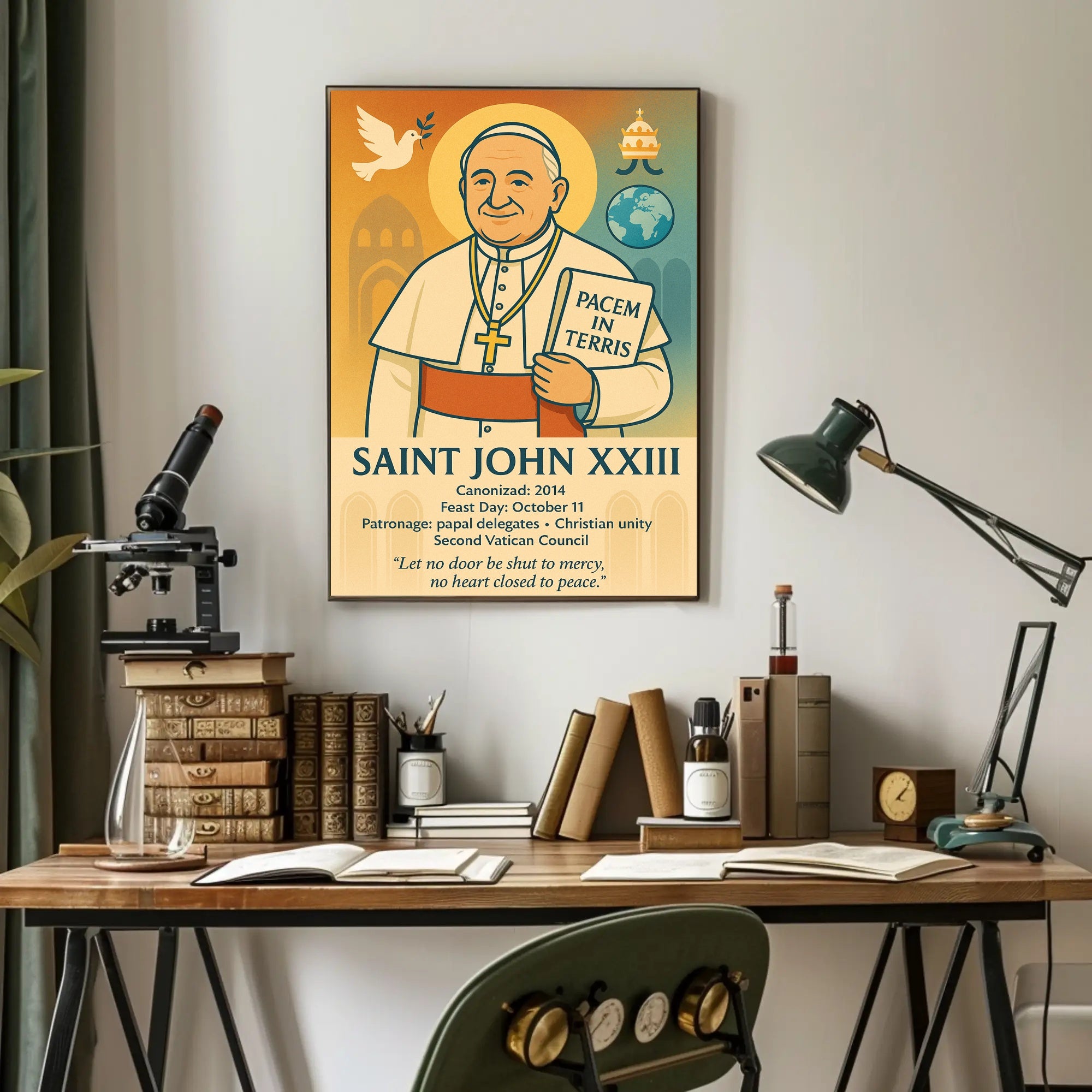 Saint John XXIII Vintage Religious Art Poster