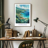 Honduras Scenic Coastal Travel Poster PosterGoat