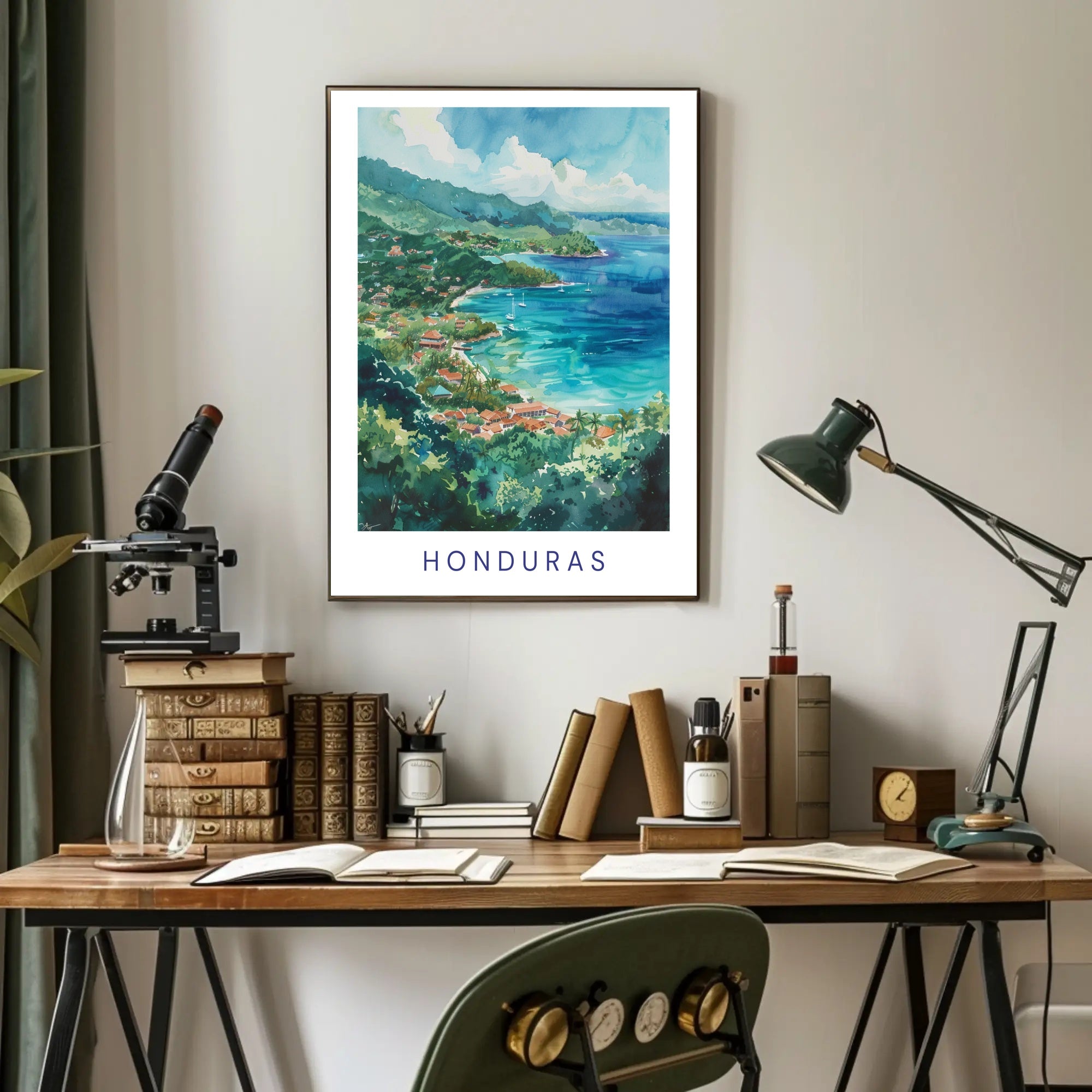 Honduras Scenic Coastal Travel Poster PosterGoat