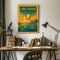 Abu Dhabi Grandeur Vintage Travel Poster