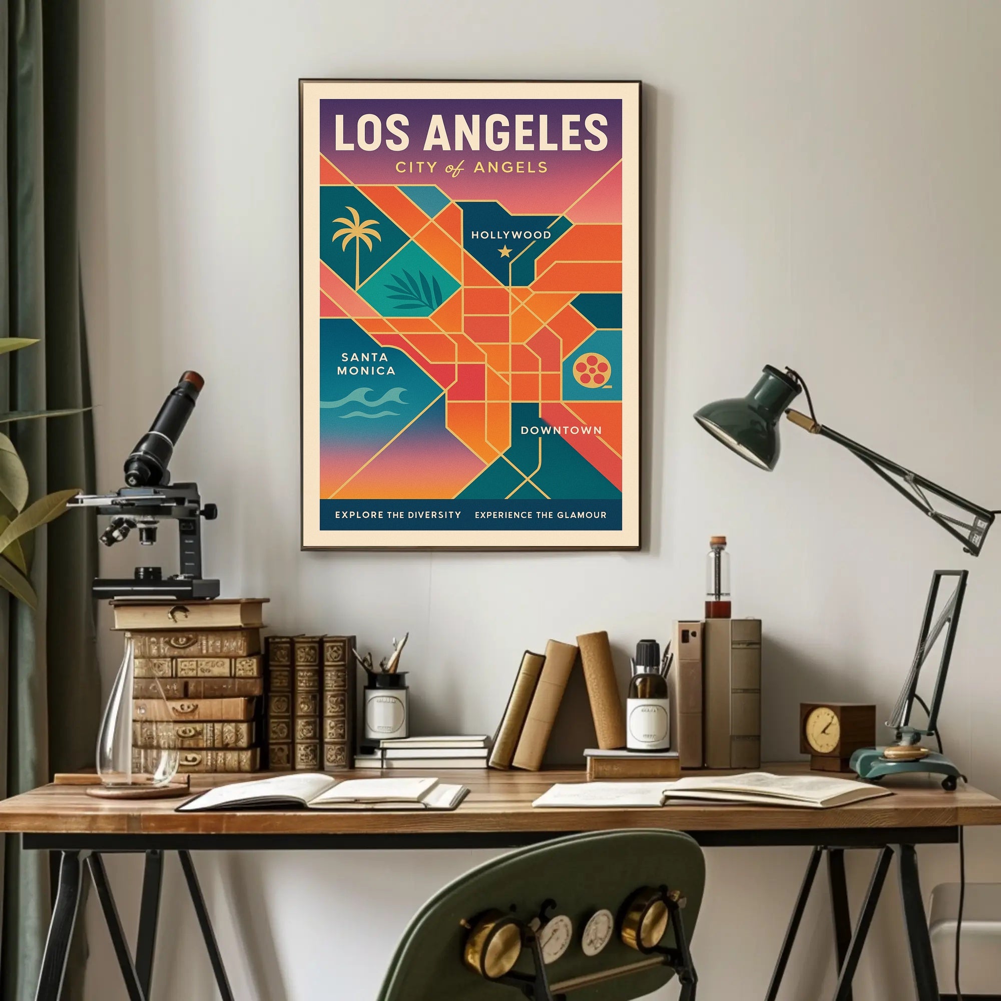 Los Angeles Retro Glamour Travel Poster PosterGoat