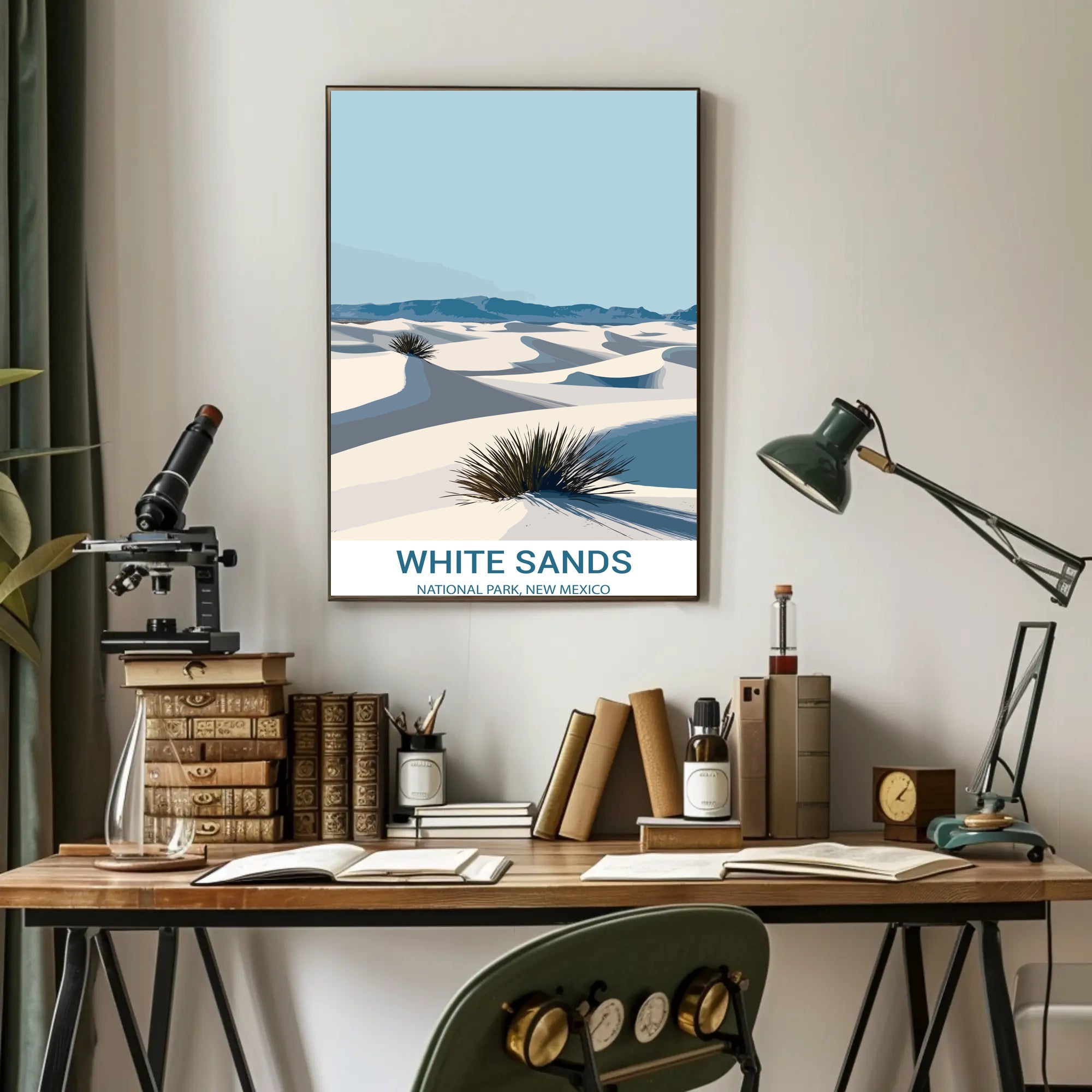 White Sands National Park Illustration Poster