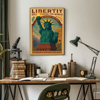 Liberty Torch Vintage Cultural Heritage Poster