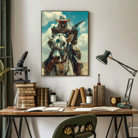 Cyberpunk Cowboy: Futuristic Western Art Print PosterGoat