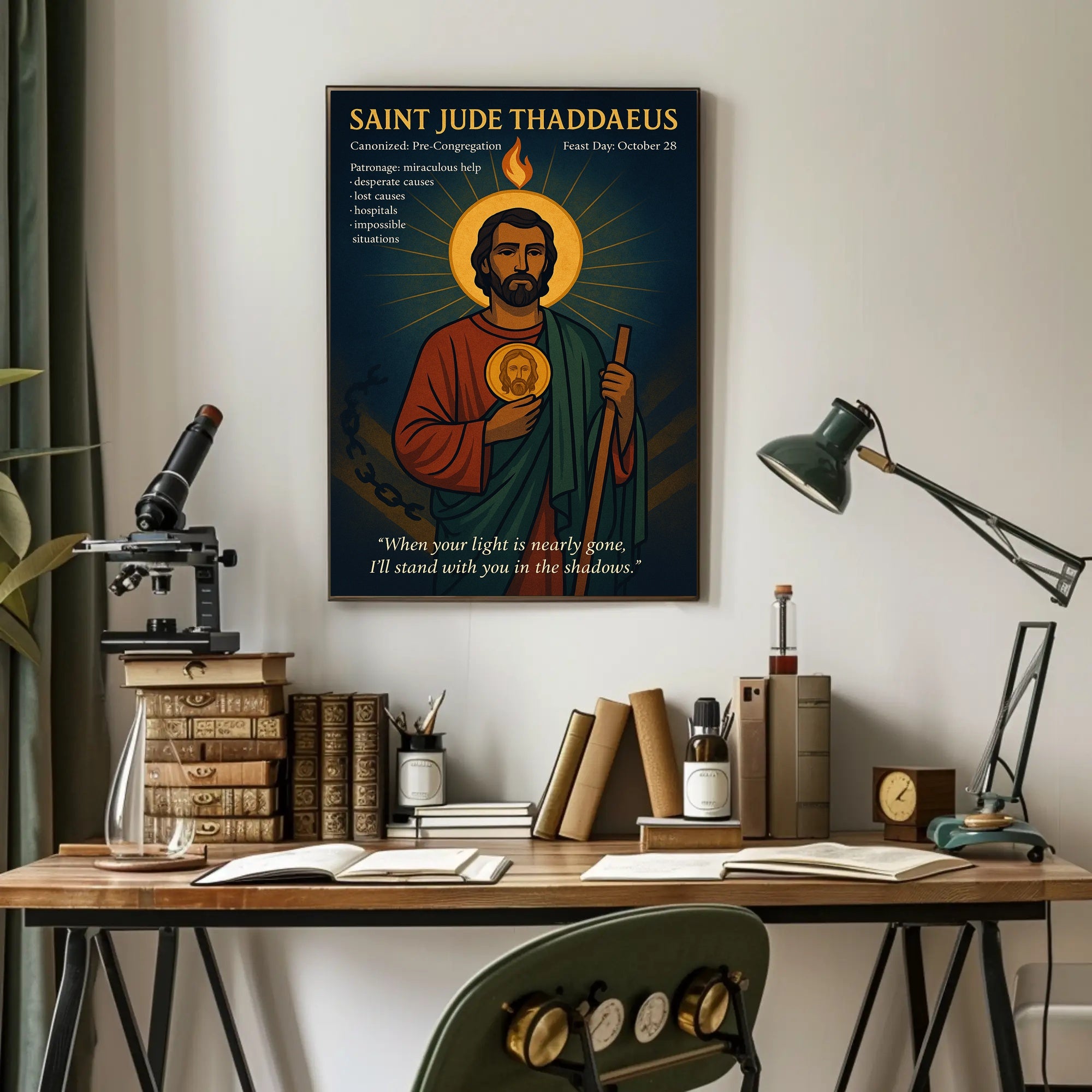 Saint Jude Inspirational Iconography Motivational or Quote Poster