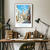 Dubrovnik Straden Street Travel Scene Poster