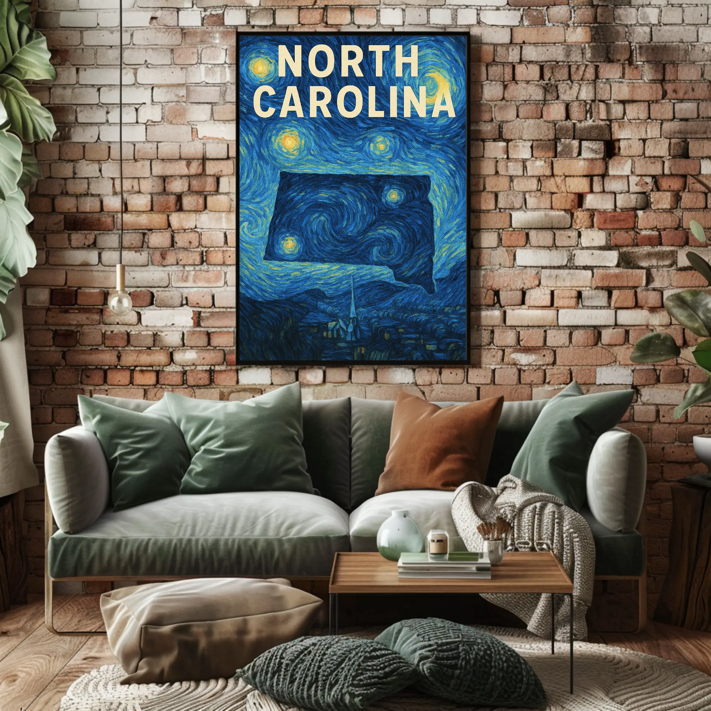 North Carolina Starry Night Poster