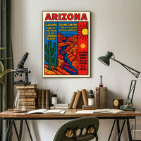 Arizona Saguaro and Grand Canyon Celebration Poster