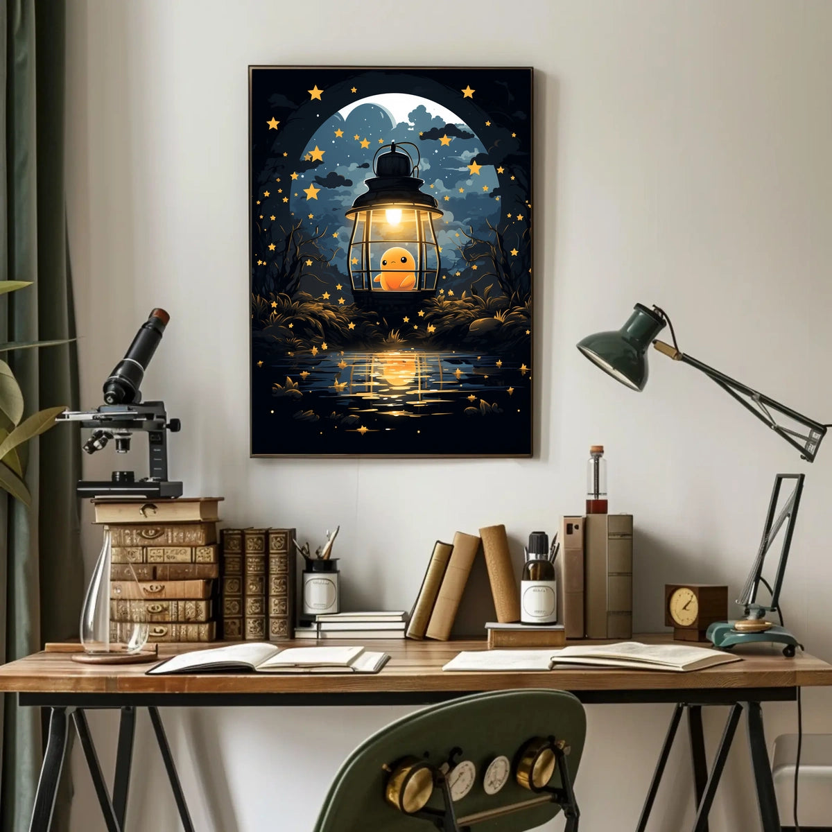 Starry Night Lantern Poster