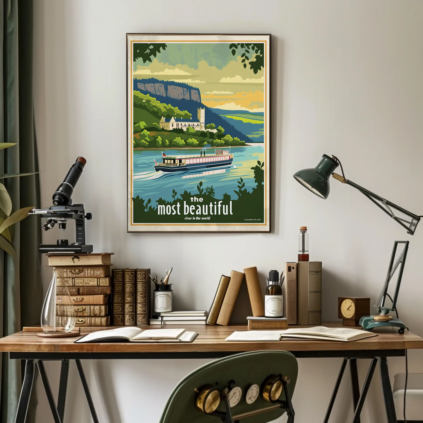 River Castle Cruise Scenic Journey Travel Poster