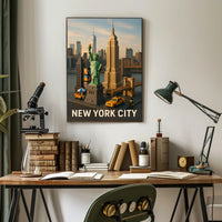 New York City Lego Art Poster Abstract Playful Wall Art