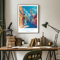 Vibrant Buenos Aires Urban Scene Impressionistic Urban or Cityscape Poster