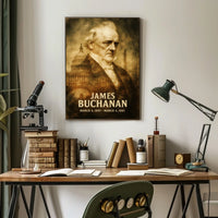 James Buchanan 15th President of the United States Double Exposure Poster