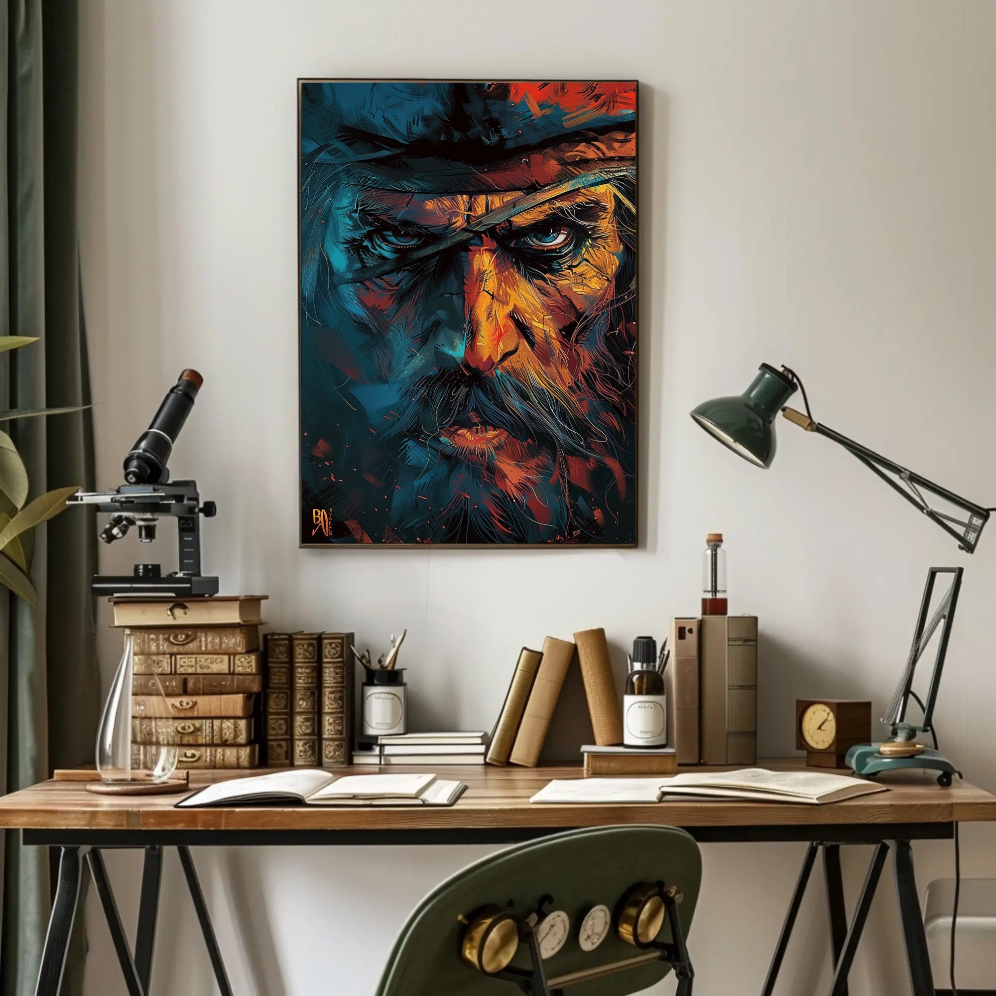 Rugged Cowboy Western Art Poster: Intense Portrait PosterGoat