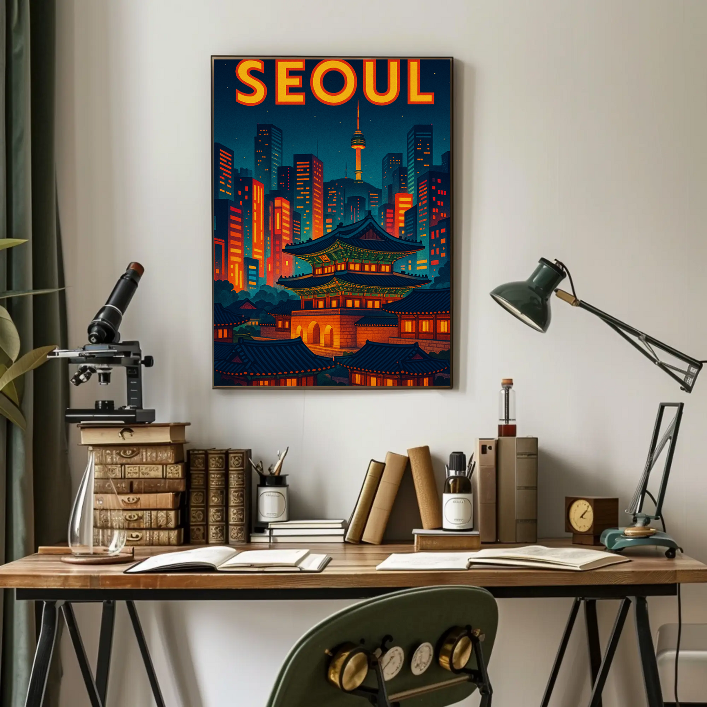Seoul Palace and Tower Skyline Poster