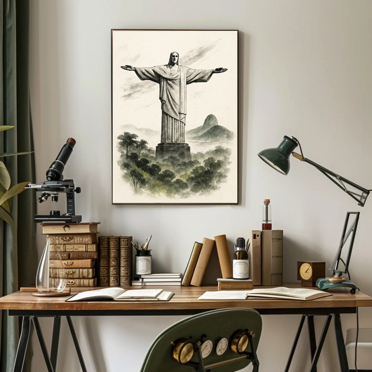 Christ the Redeemer Illustration Poster