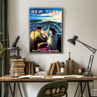 New York City Travel Glamorous Rail Poster Vintage Wall Art