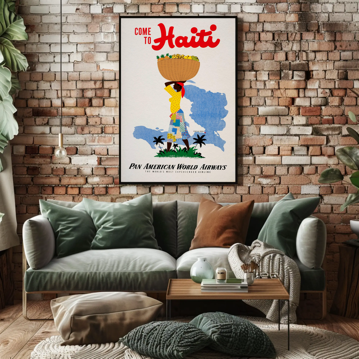 Haiti Fruit Basket Vintage Poster