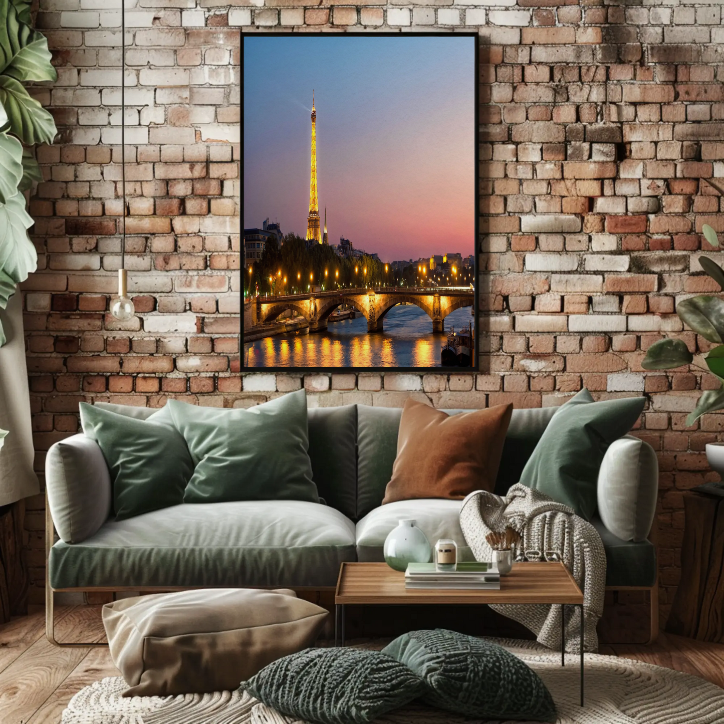Eiffel Tower at Sunset – Bridge and Lights