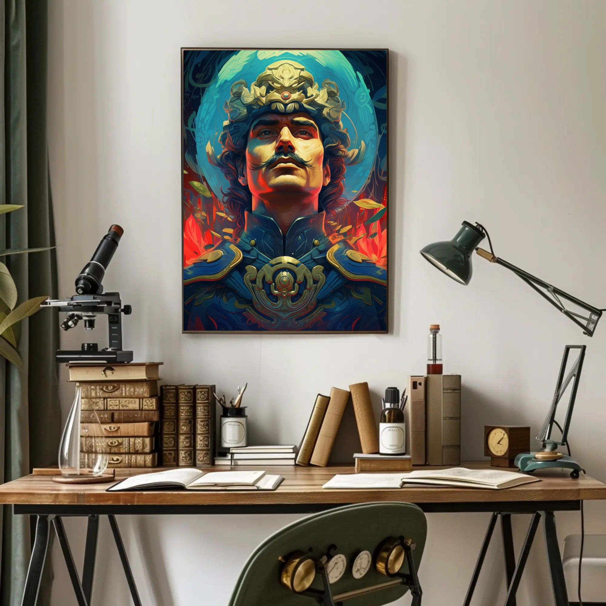 Regal Fantasy Warrior Art Poster Abstract, Artistic, or Pop Culture Poster
