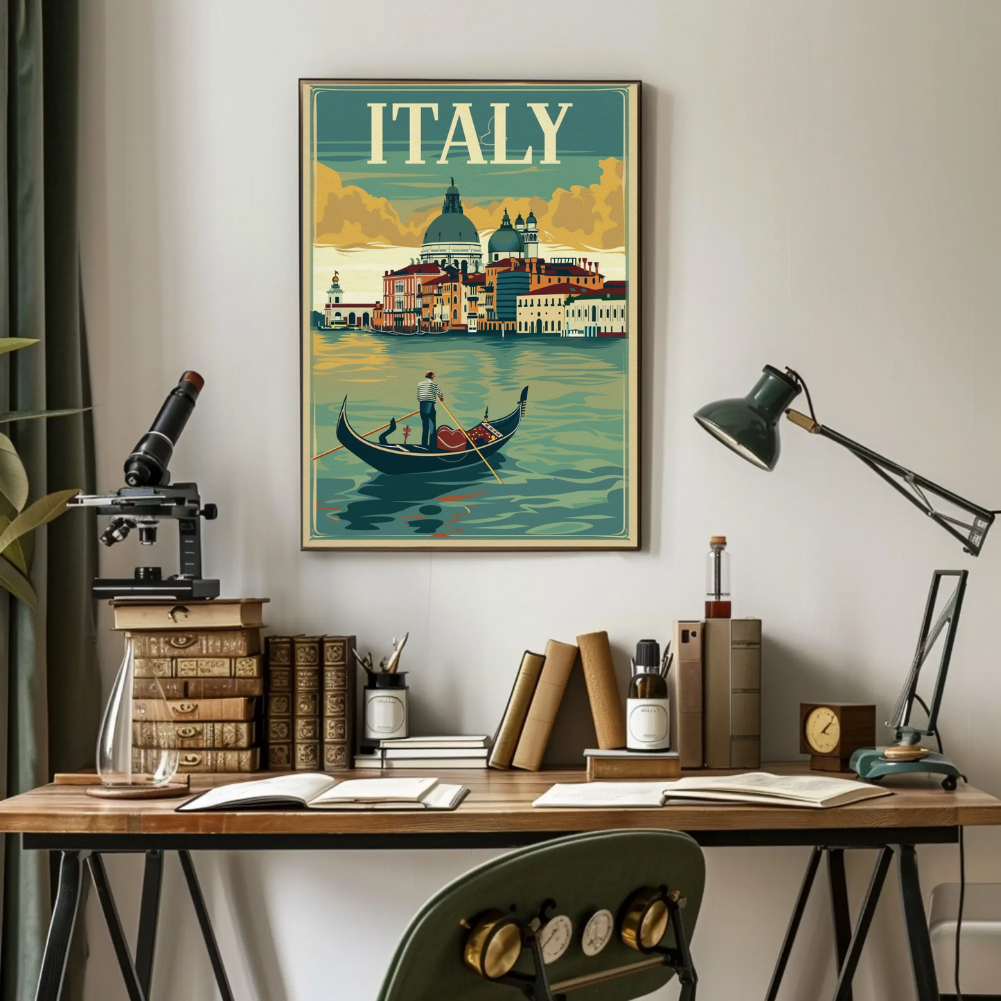 Italy Gondola Venice Grand Canal Travel Poster