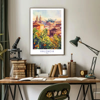 Valencia Skyline Poster PosterGoat