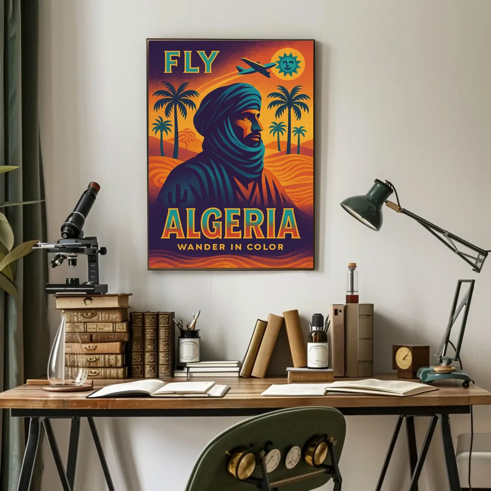 Travel to Algeria Retro Desert Adventure Travel Poster PosterGoat