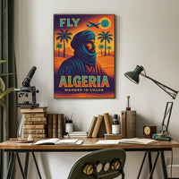 Travel to Algeria Retro Desert Adventure Travel Poster PosterGoat