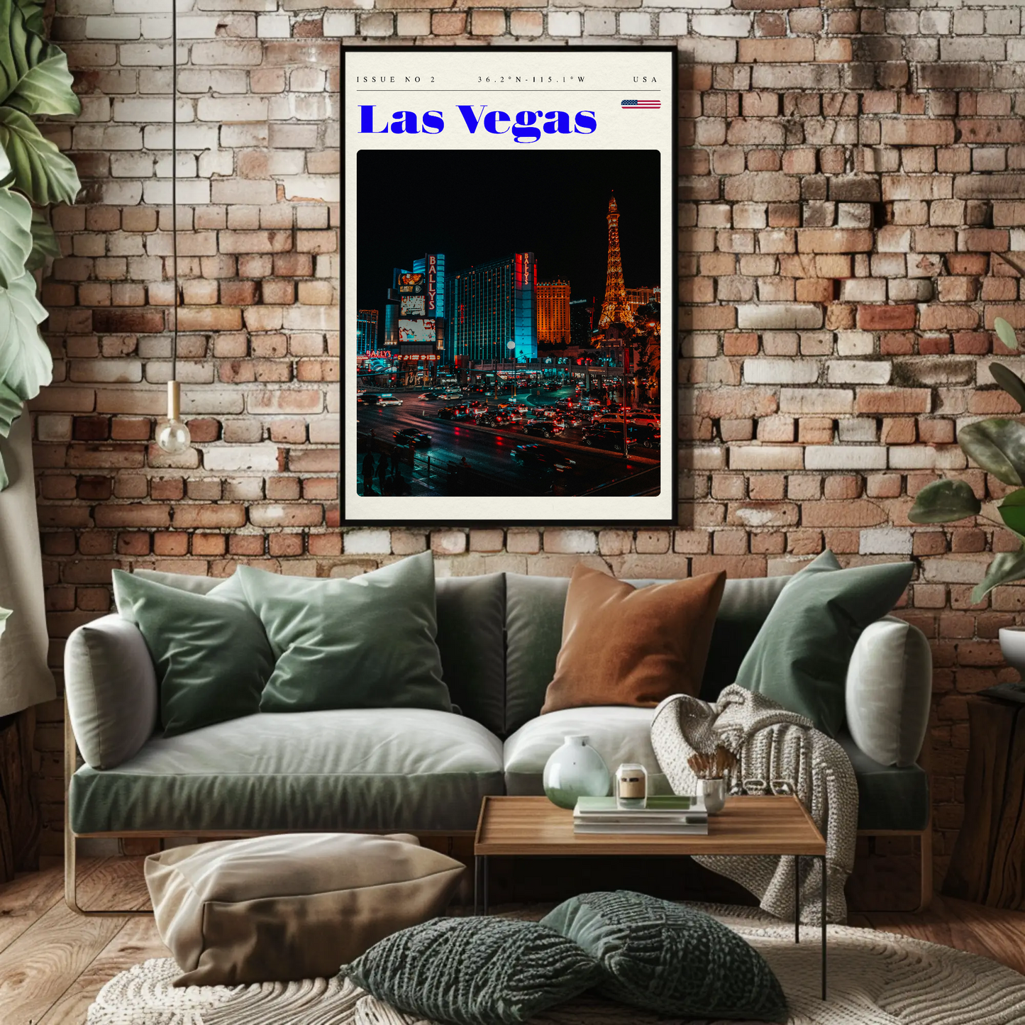 Vintage Poster Las Vegas Strip Night Lights
