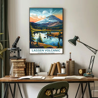 Lassen Volcanic National Park Vintage Travel Poster