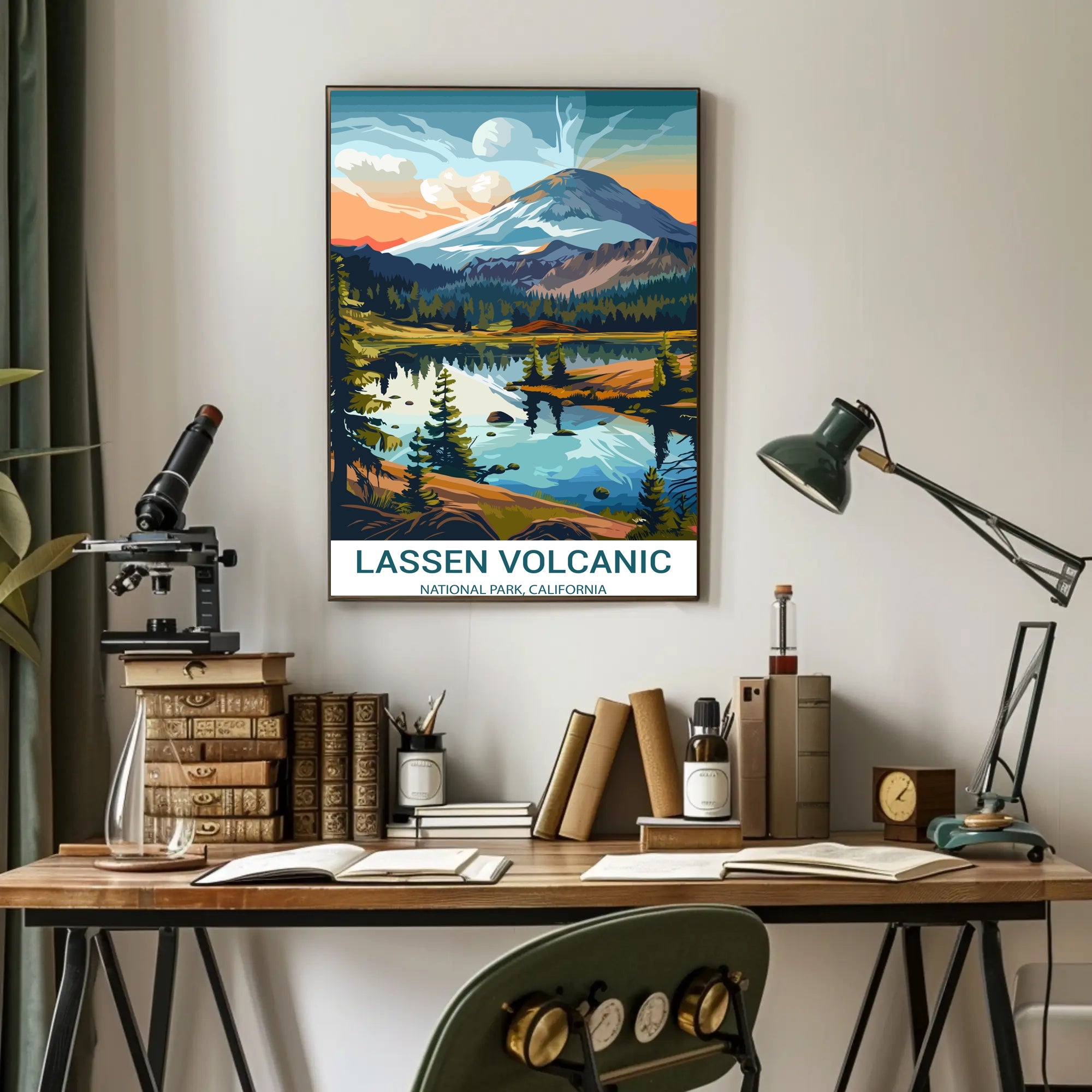 Lassen Volcanic National Park Vintage Travel Poster