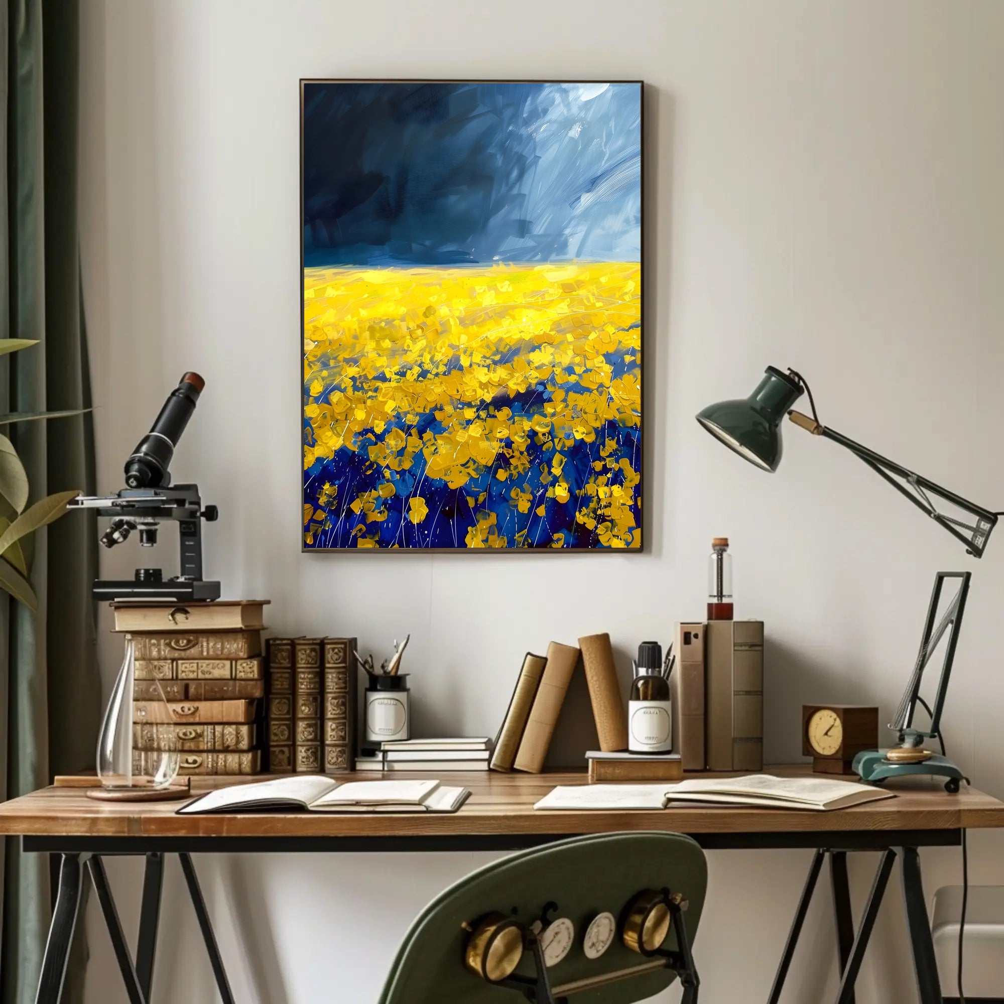 Abstract Landscape Poster Yellow And Blue