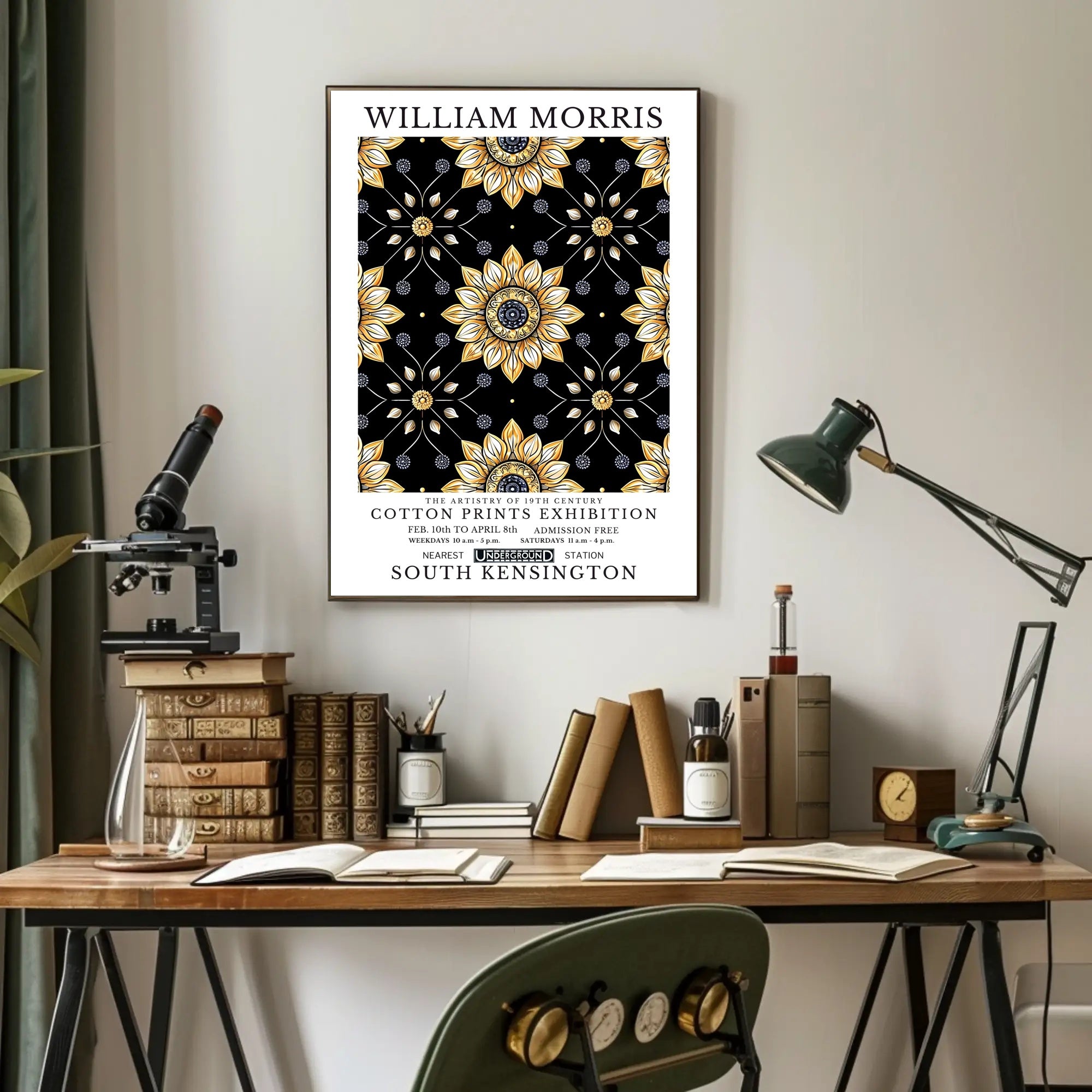 William Morris Cotton Prints Exhibition Poster