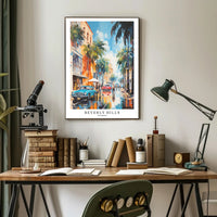 Beverly Hills Vibrant Scene Urban or Cityscape Poster PosterGoat