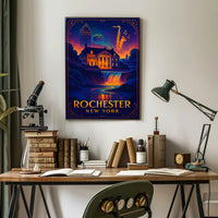 Rochester New York Scenic Travel Poster Vintage Wall Art
