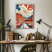 Utah Landscape Art with Patriotic Colors Travel Poster