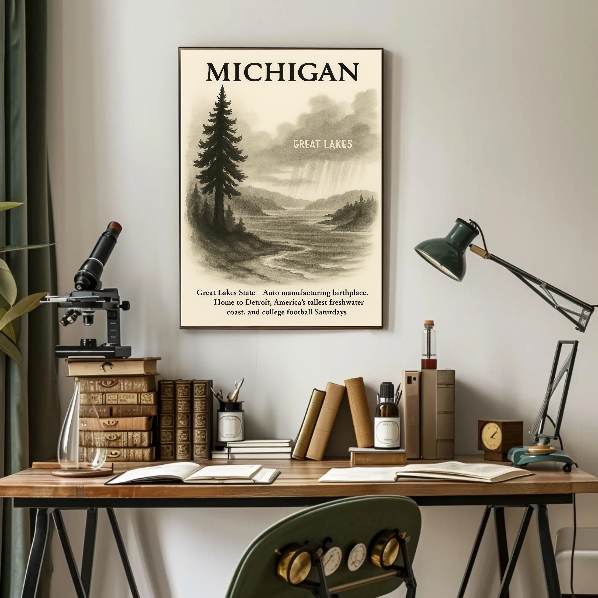 Michigan The Great Lakes State Poster PosterGoat