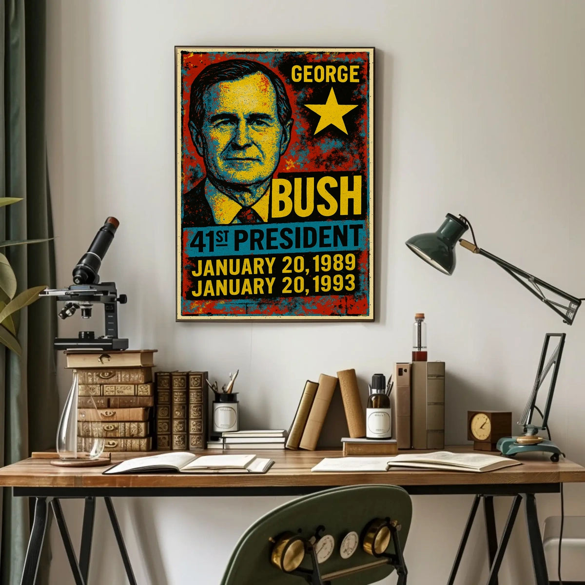 George H. W. Bush 41st President of the United States Graffiti Pop Art Poster