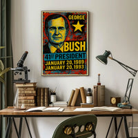 George H. W. Bush 41st President of the United States Graffiti Pop Art Poster