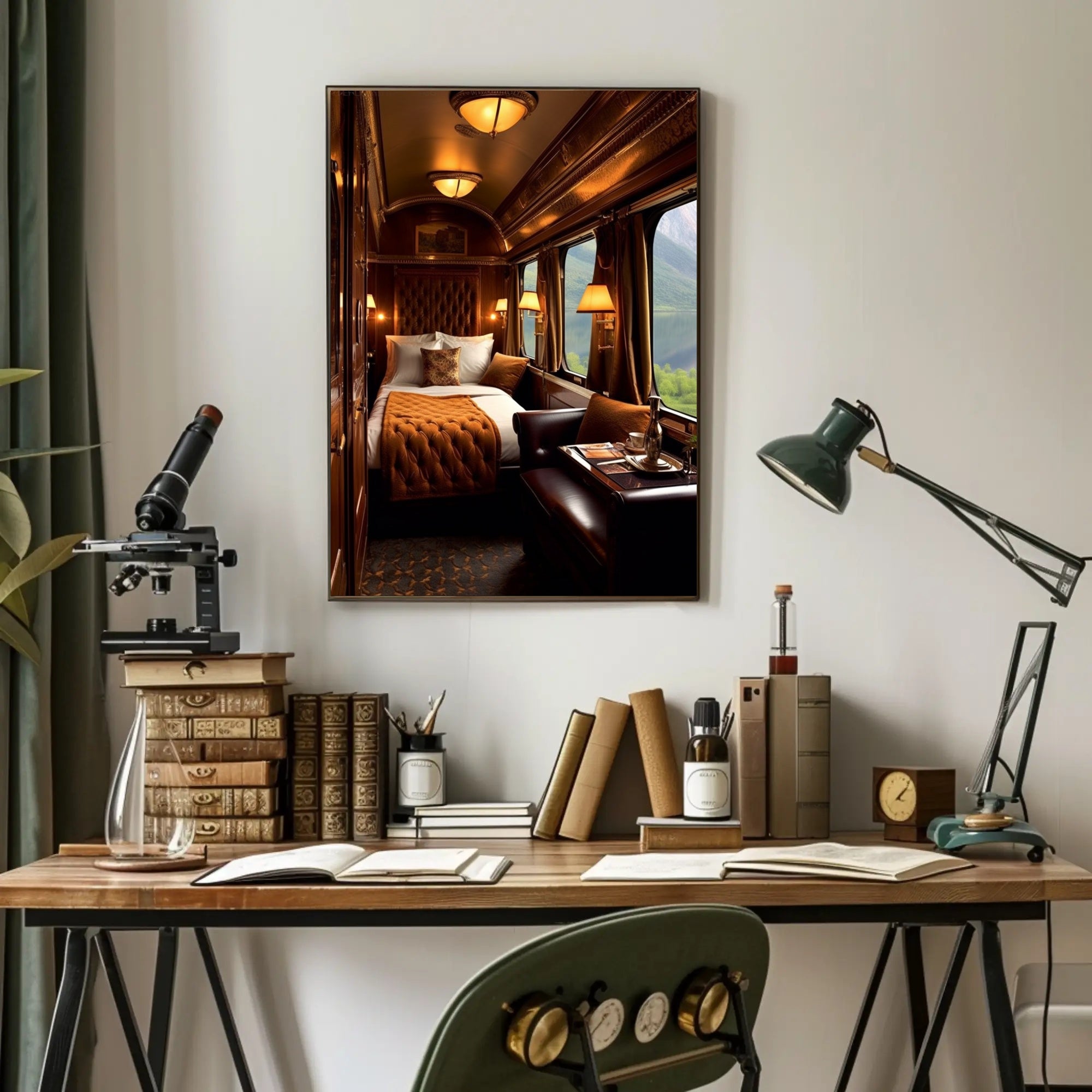 Luxurious Train Cabin Retreat Poster