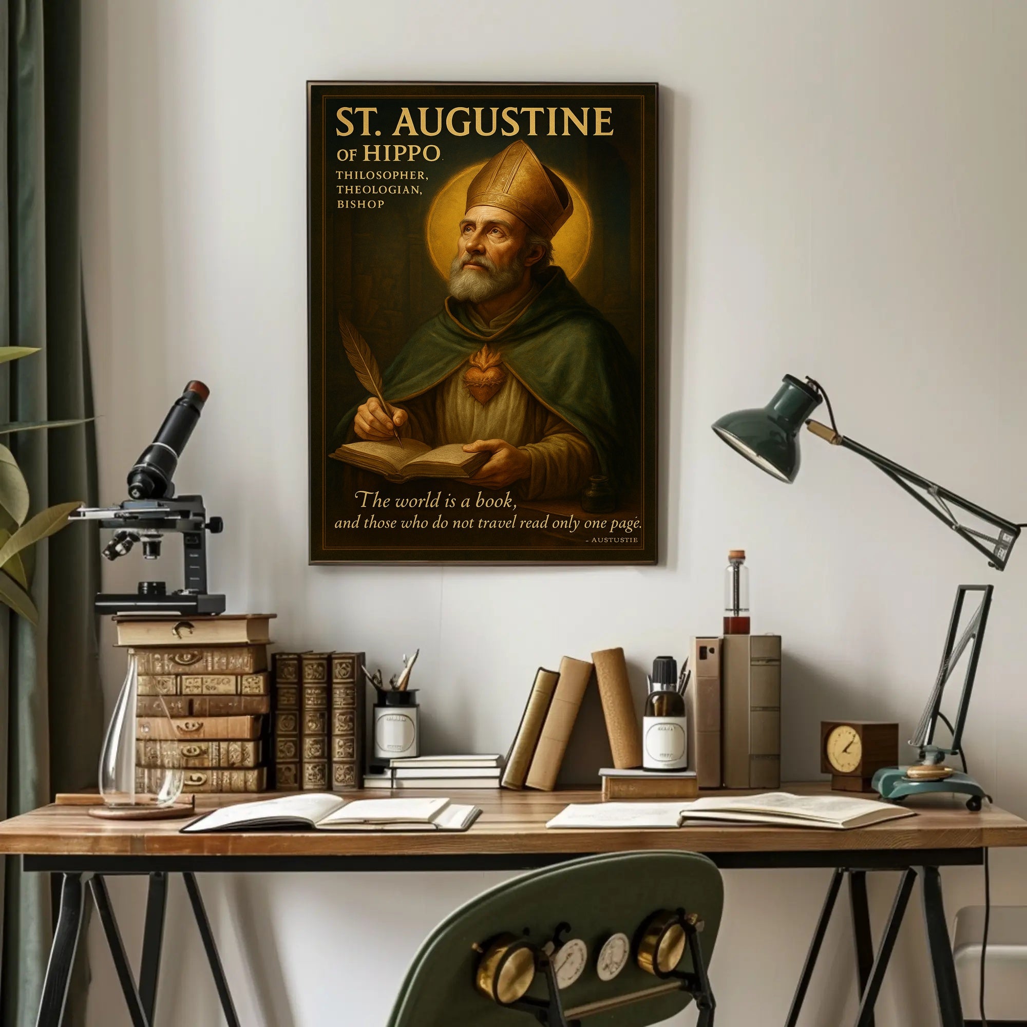 St. Augustine Reflective Wisdom Inspirational Motivational or Quote Poster PosterGoat