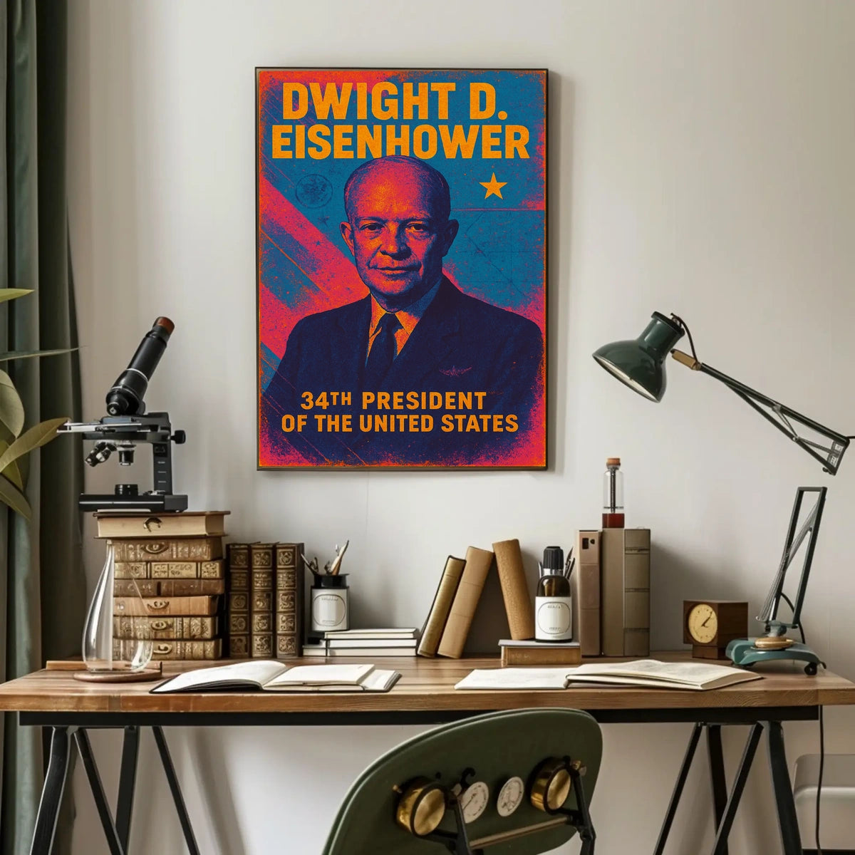 Dwight D Eisenhower Poster Legacy Leadership History Buff