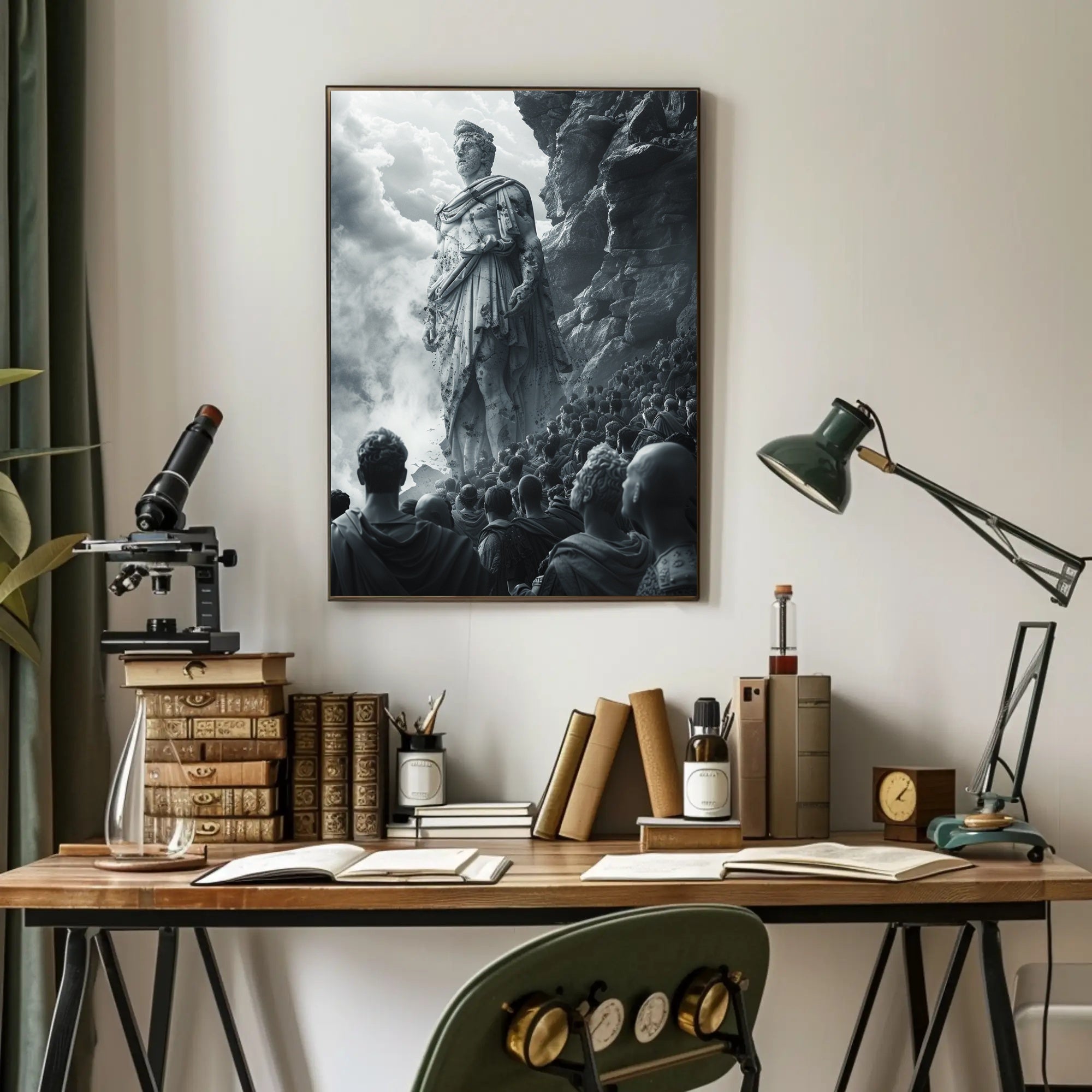 Post-Apocalyptic Survival Poster: Red Goggles Dystopia PosterGoat