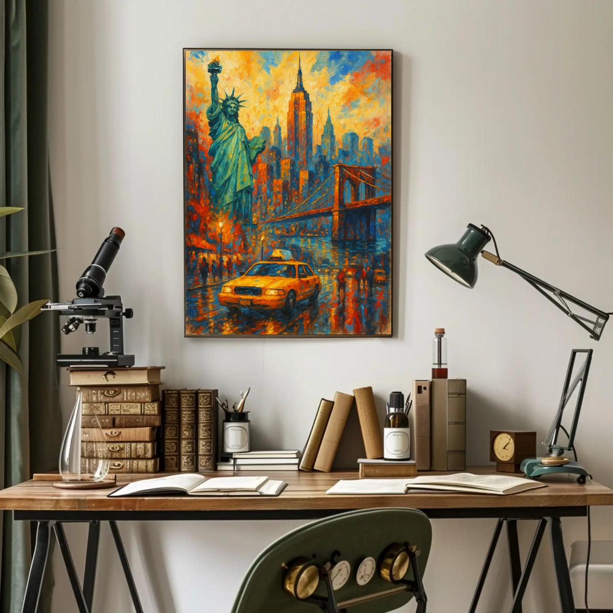 New York City Icons Landmarks Poster Abstract Wall Art