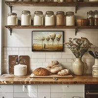 Surreal Landscape with Alien Forms Artistic Poster