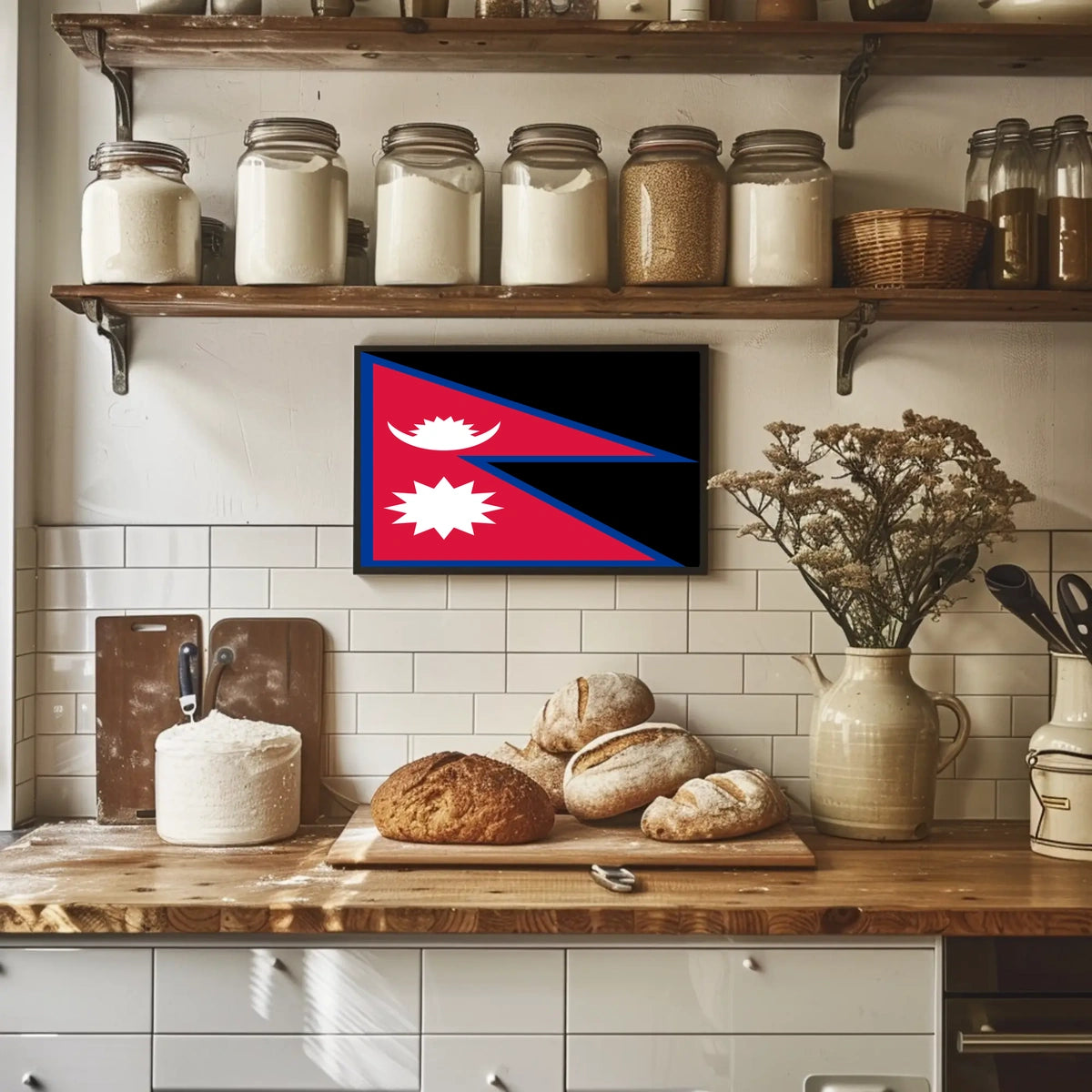 Nepal Flag Poster